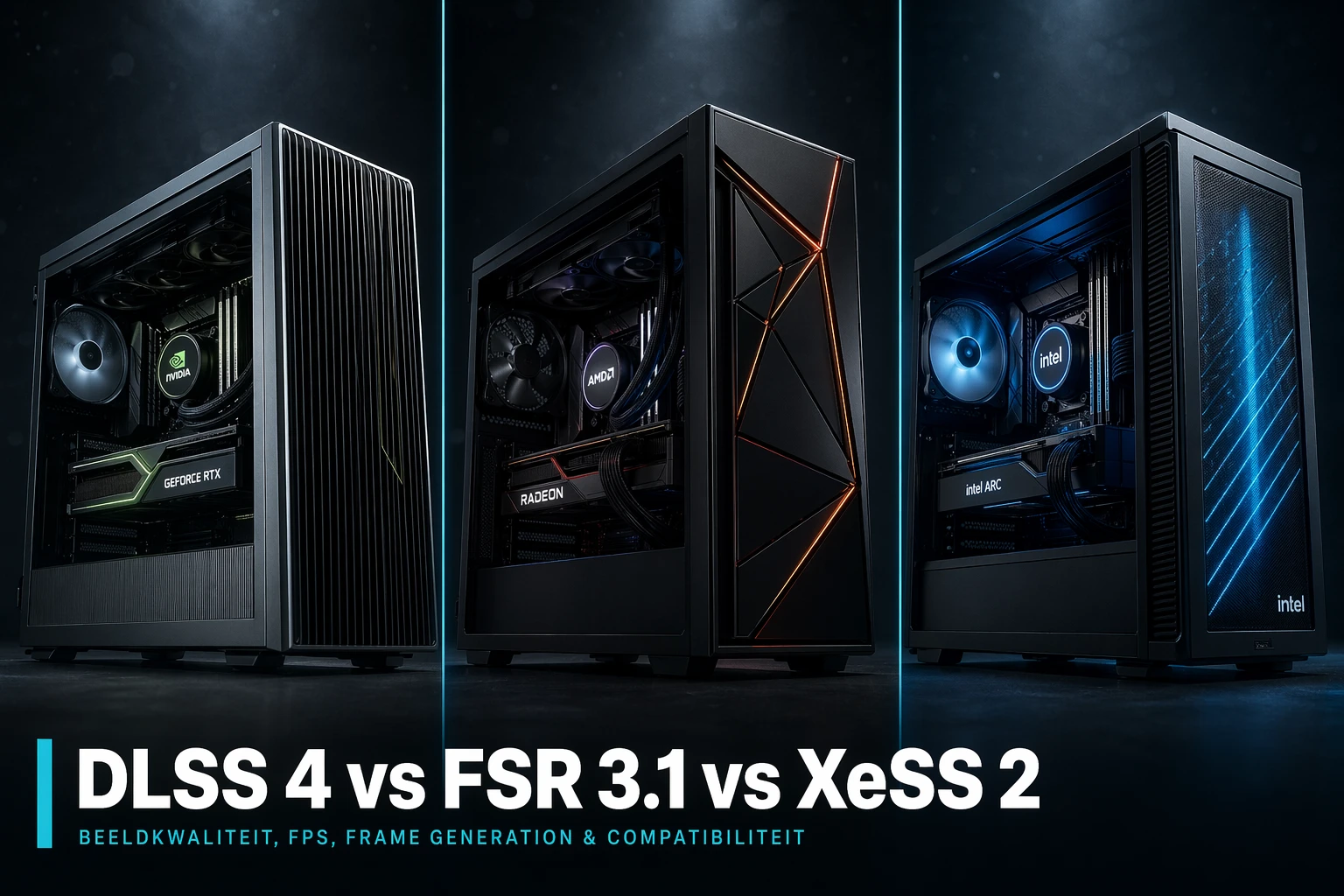 Game-screenshot met upscaling-vergelijking native vs DLSS